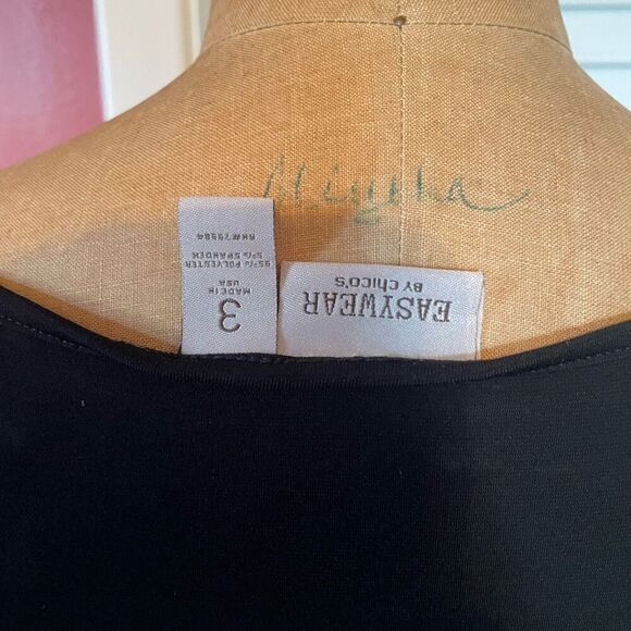 EASYWEAR BY CHICO’S | black sleeveless scoop neck top size 3 or L - Picture 3 of 4